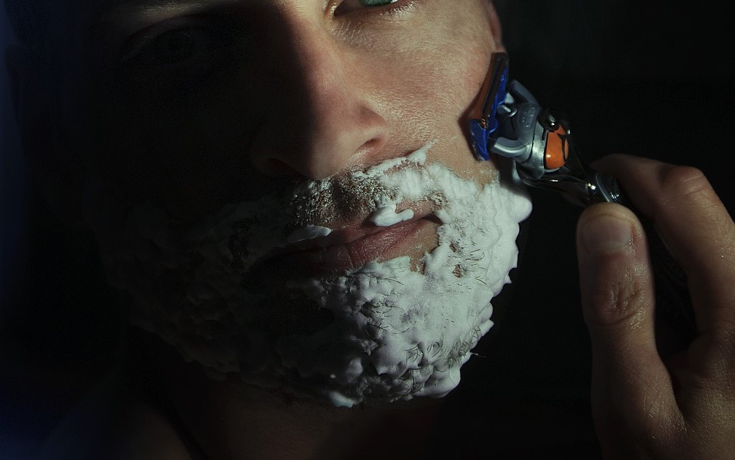 man shaving 